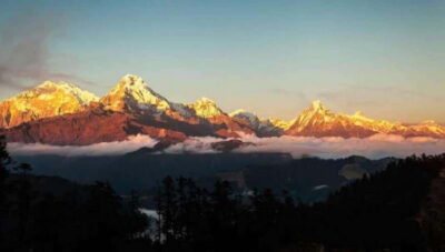 Pokhara: 4-Day Ghorepani, Poonhill & Ghandruk Mountain Trek - Day 2 (Ulleri → Ghorepani): rhododendron walking and the lunch break at Nangethati